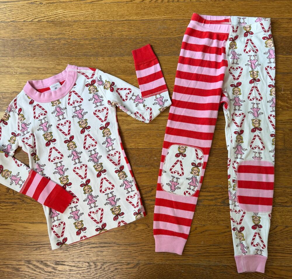 Hanna Andersson Girls' Cindy Lou Grinch Mix It Up Pajamas 5Y